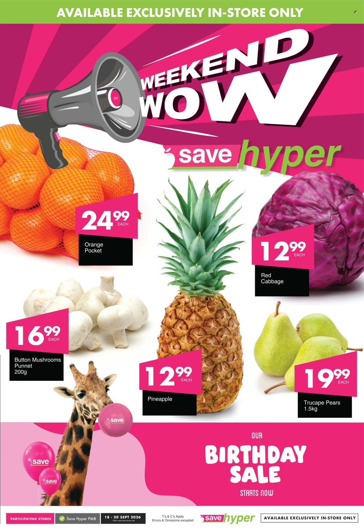 SAVE specials - From Friday 18 Sept 2026