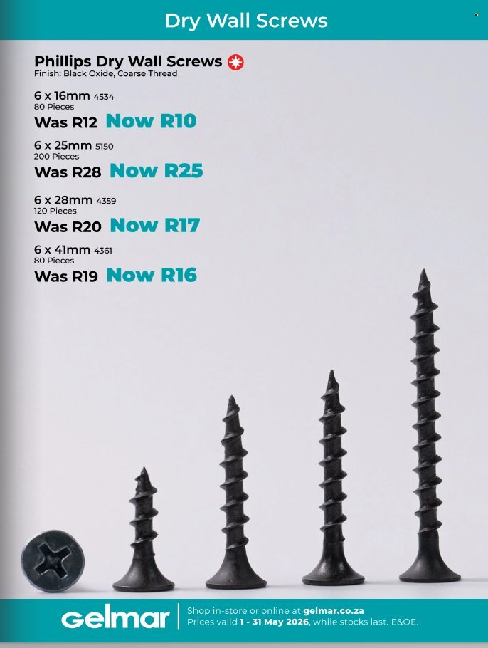 GELMAR specials - From Friday 1 May 2026
