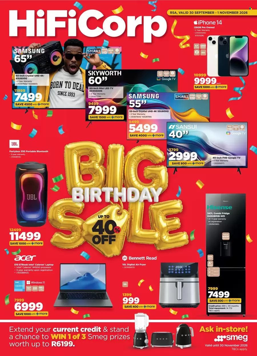 HIFI CORP specials - From Wednesday 30 Sept 2026