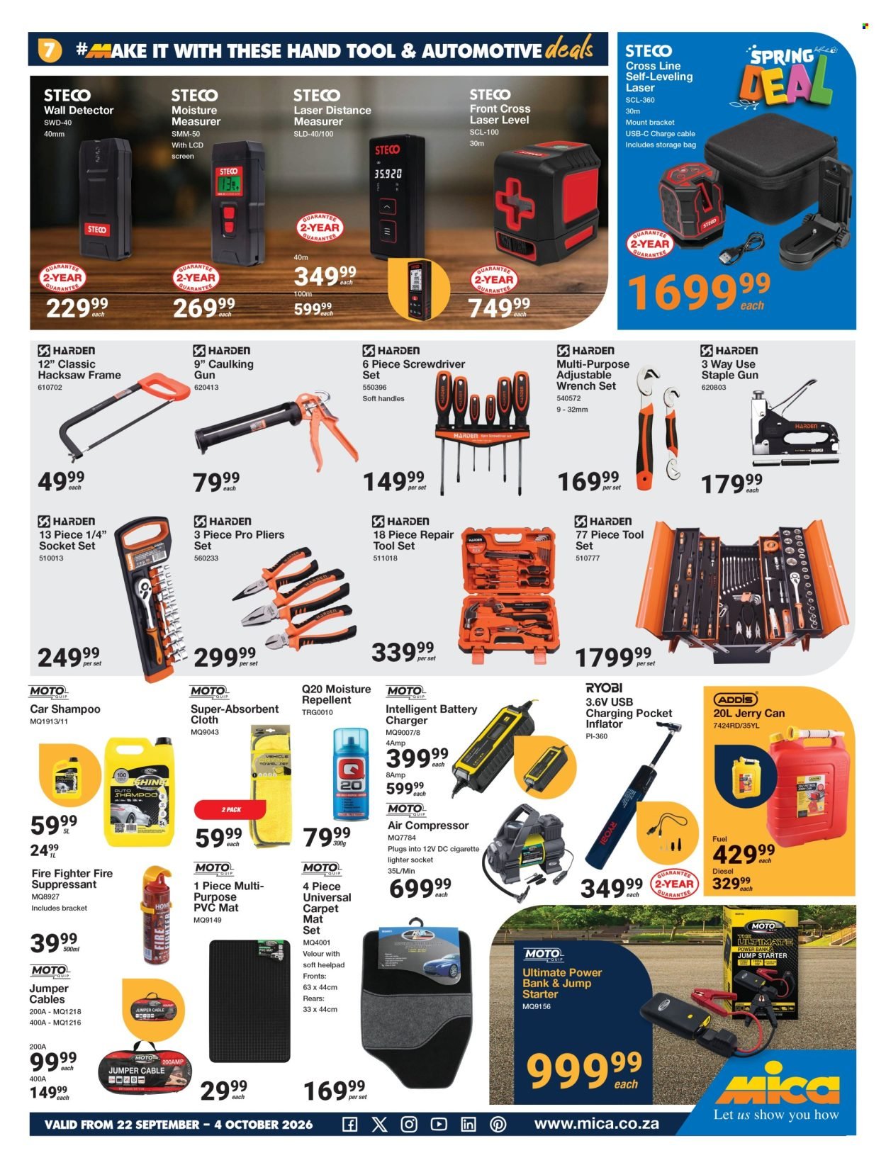 MICA specials - From Tuesday 22 Sept 2026