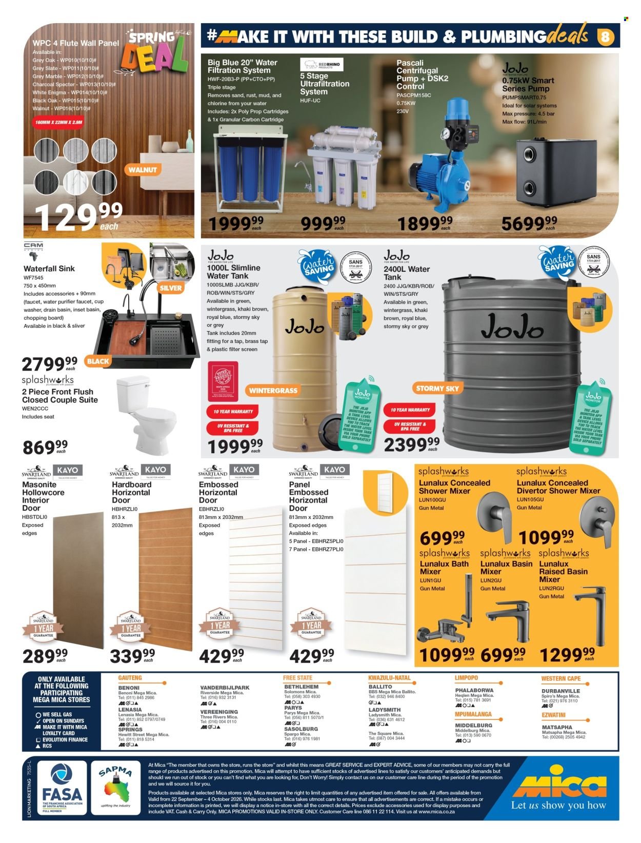 MICA specials - From Tuesday 22 Sept 2026
