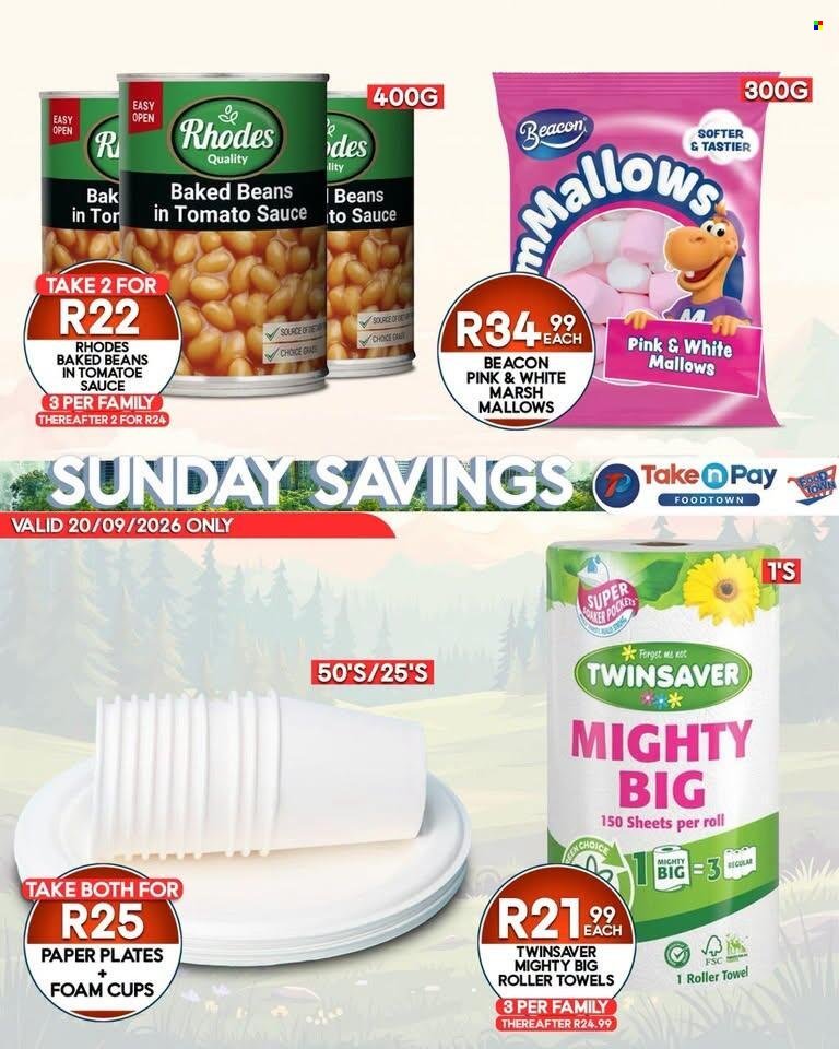 TAKE N PAY specials - From Sunday 20 Sept 2026