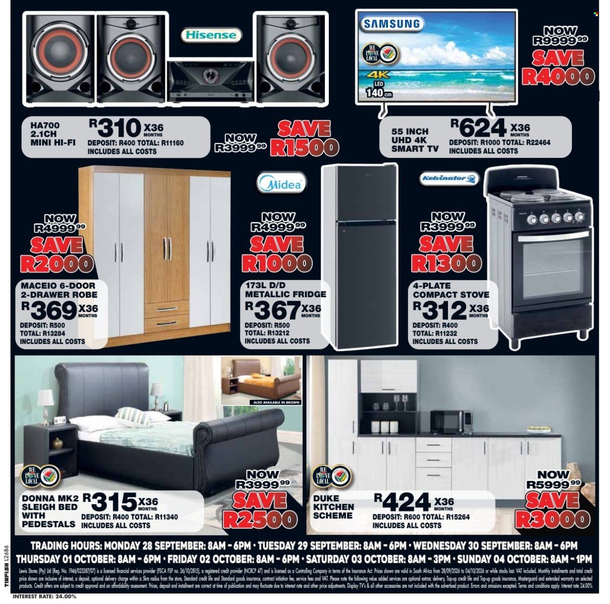 LEWIS specials - From Monday 28 Sept 2026
