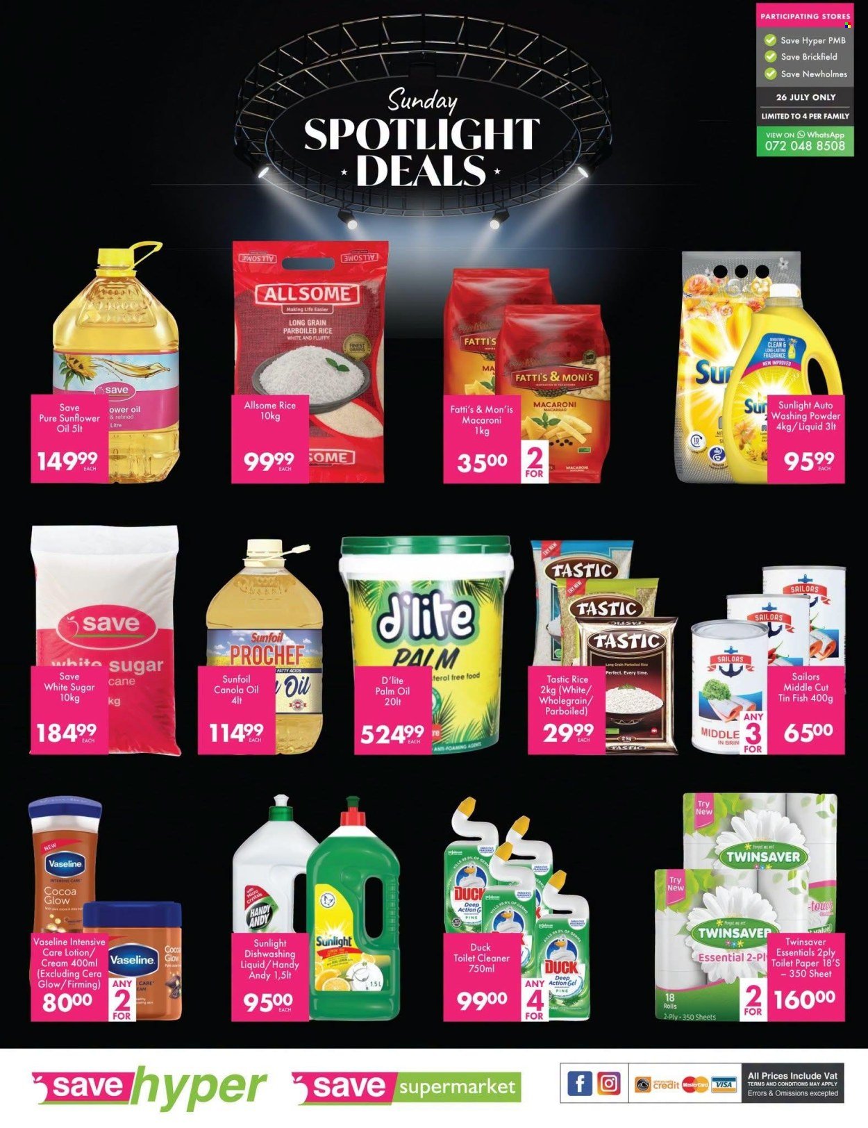 SAVE specials - From Sunday 26 Jul 2026