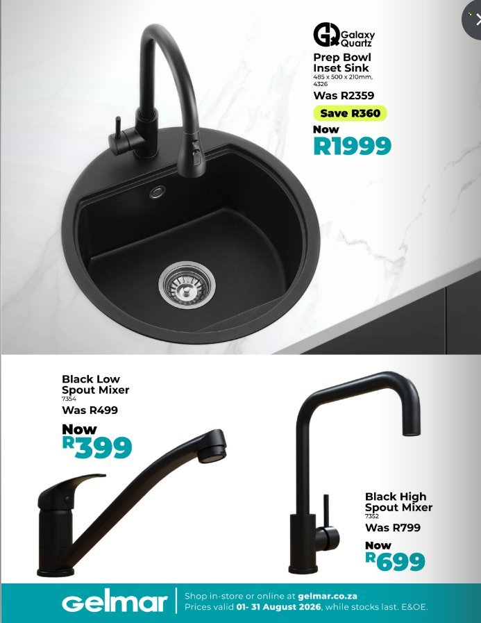 GELMAR specials - From Saturday 1 Aug 2026