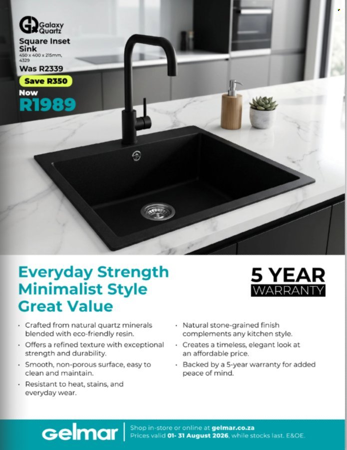 GELMAR specials - From Saturday 1 Aug 2026