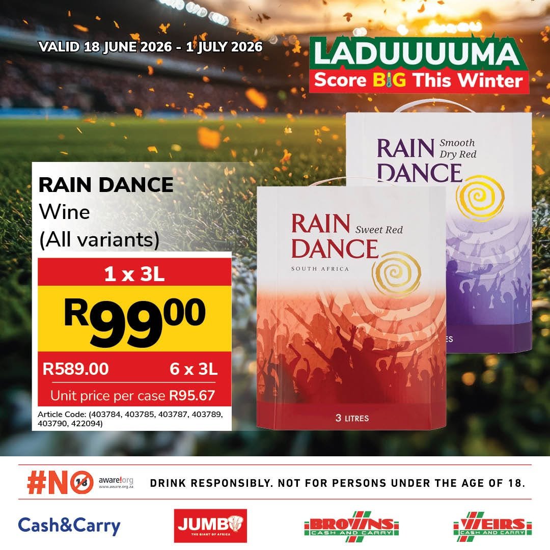 JUMBO CASH & CARRY specials - From Thursday 18 Jun 2026