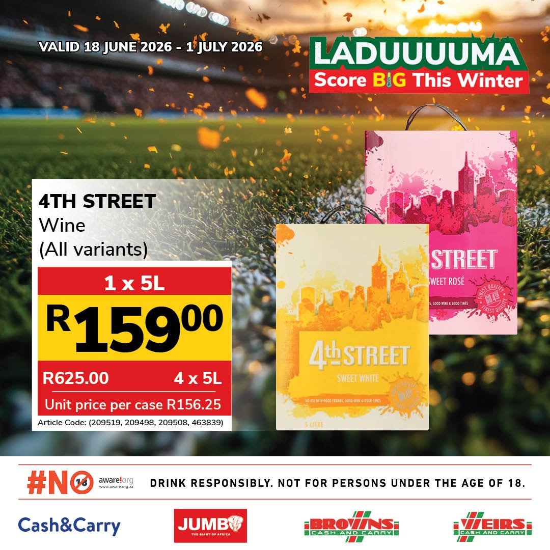 JUMBO CASH & CARRY specials - From Thursday 18 Jun 2026