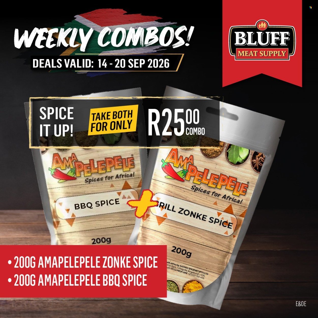 BLUFF MEAT SUPPLY specials - From Monday 14 Sept 2026