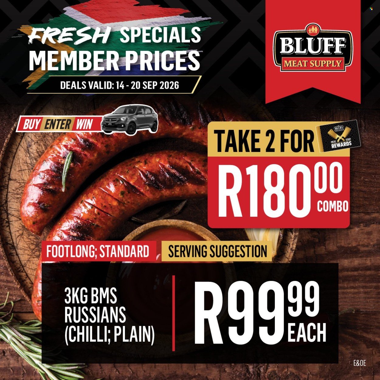 BLUFF MEAT SUPPLY specials - From Monday 14 Sept 2026