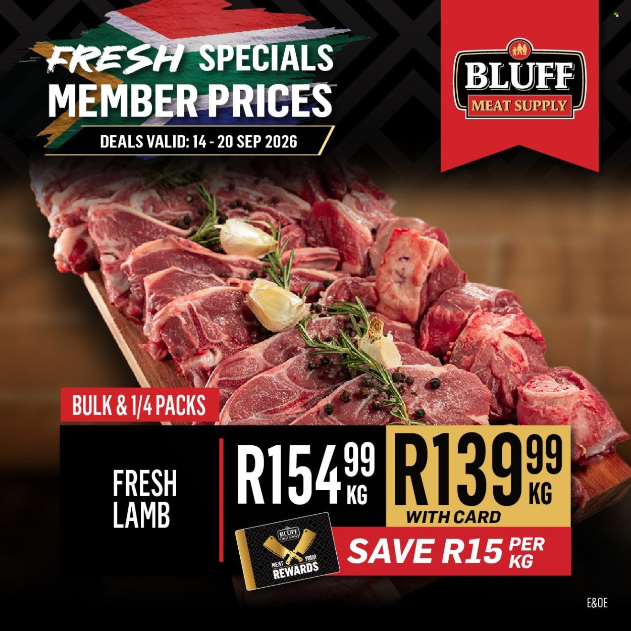 BLUFF MEAT SUPPLY specials - From Monday 14 Sept 2026
