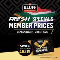 BLUFF MEAT SUPPLY specials - From Monday 14 Sept 2026
