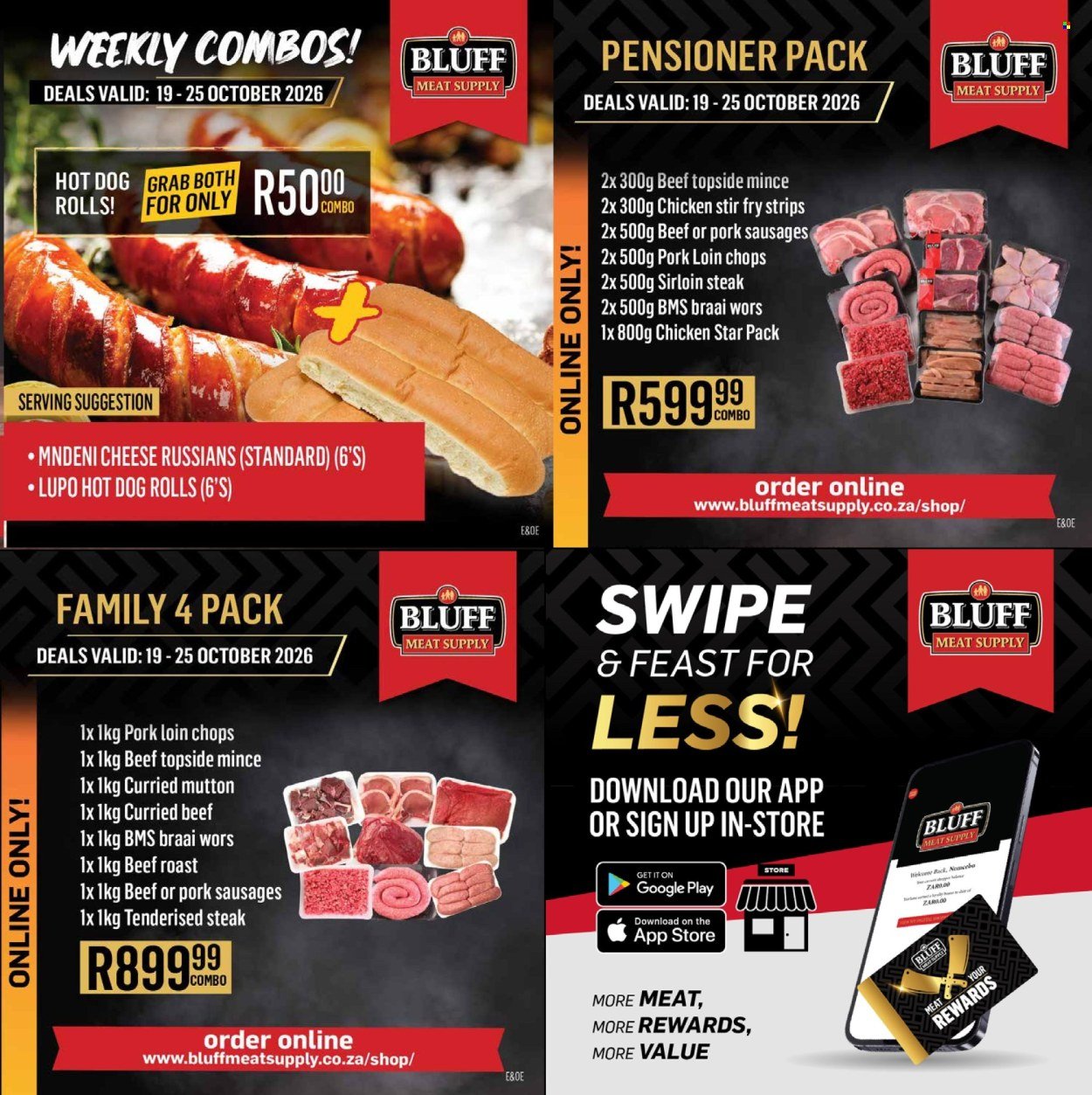 BLUFF MEAT SUPPLY specials - From Monday 19 Oct 2026