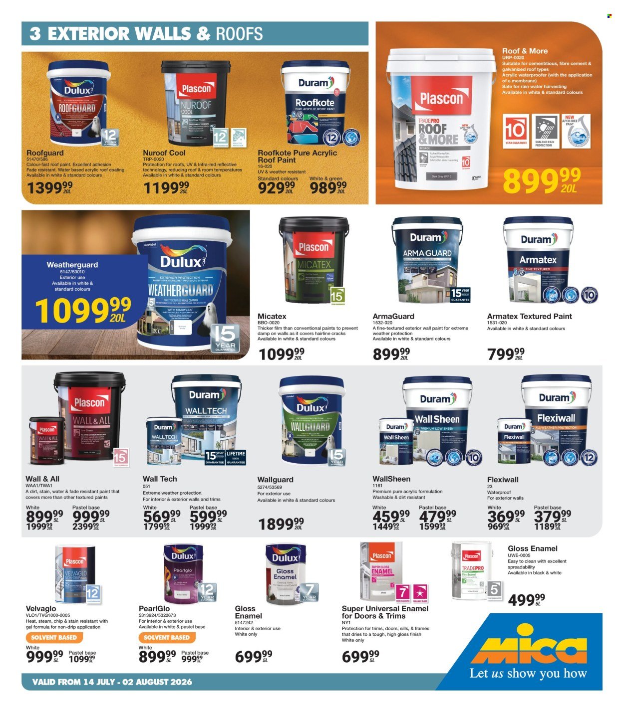 MICA specials - From Tuesday 14 Jul 2026