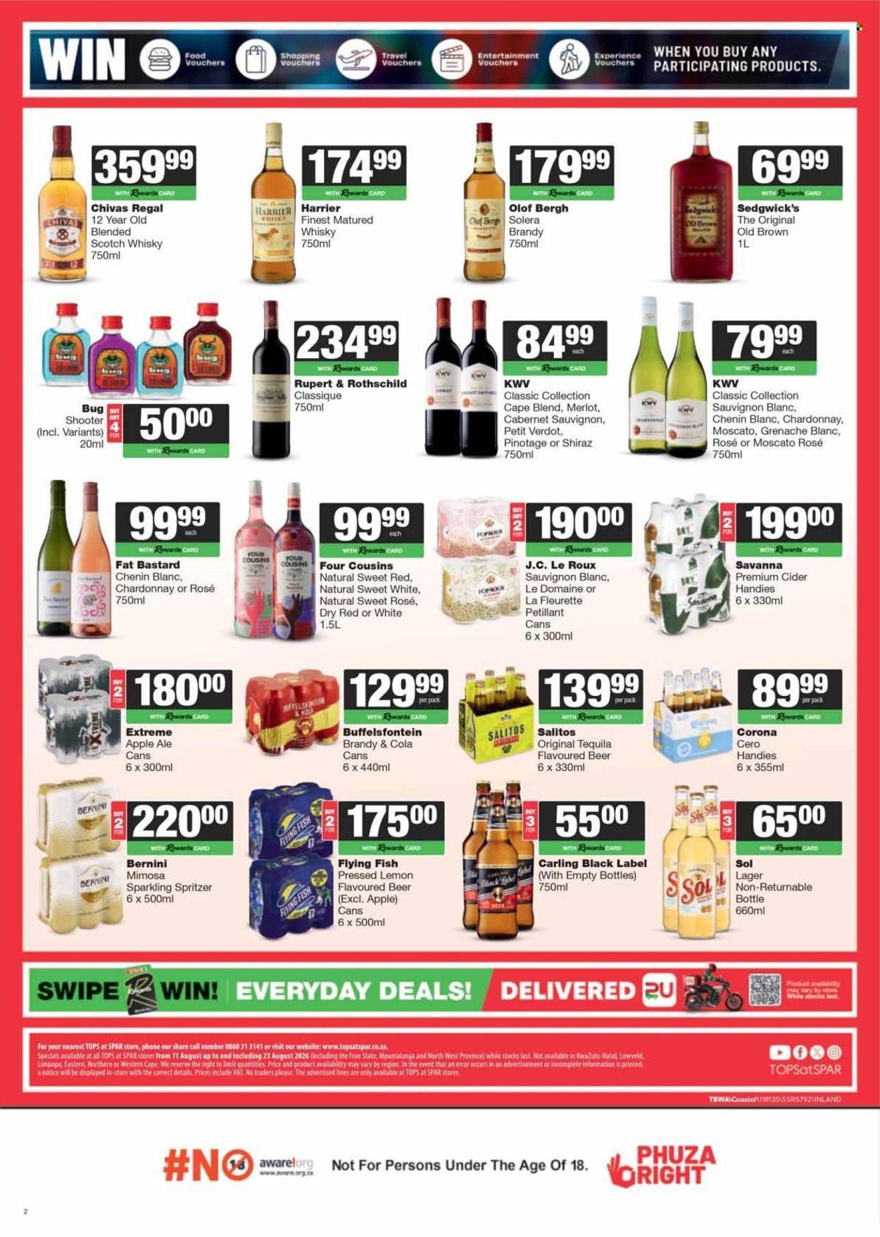 TOPS AT SPAR specials - Zio Liquor Specials