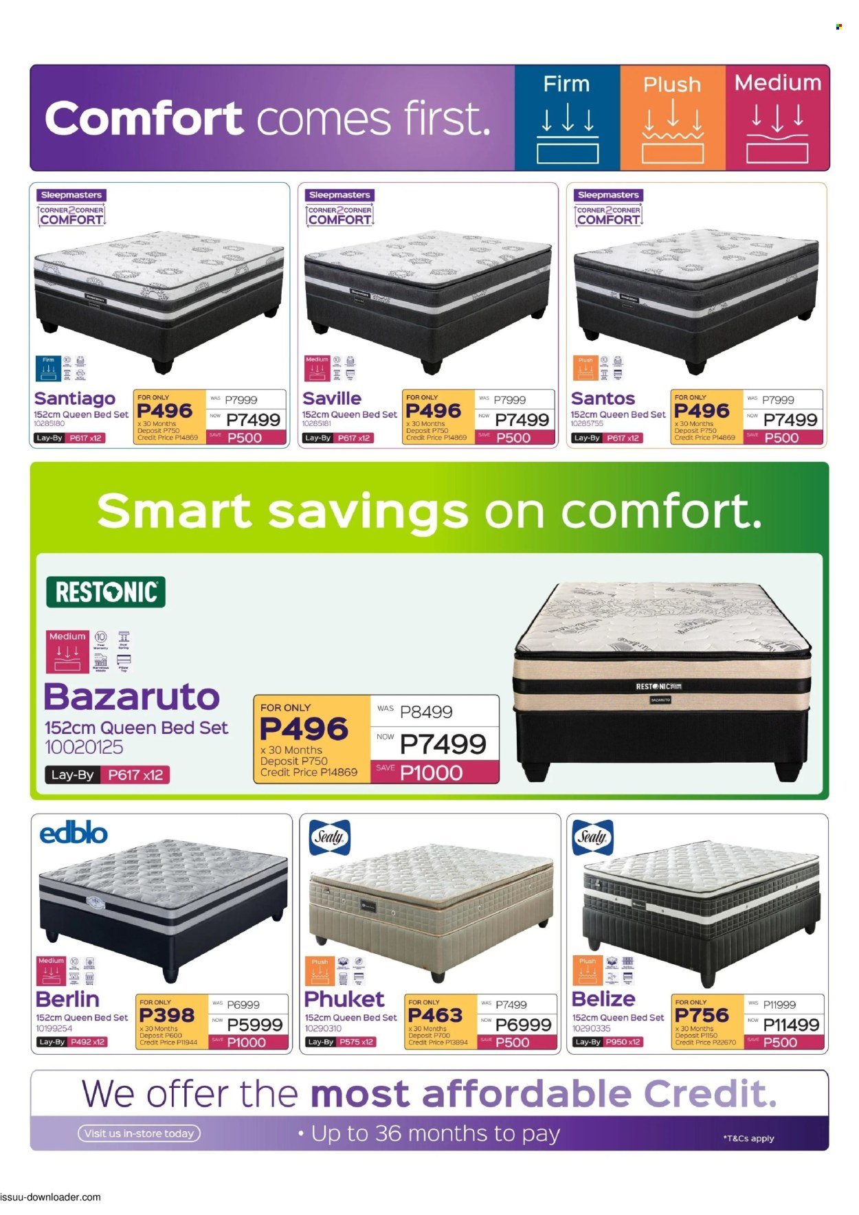 SLEEPMASTERS specials - From Thursday 20 Aug 2026