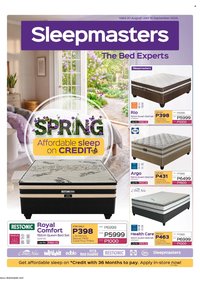 SLEEPMASTERS specials - From Thursday 20 Aug 2026