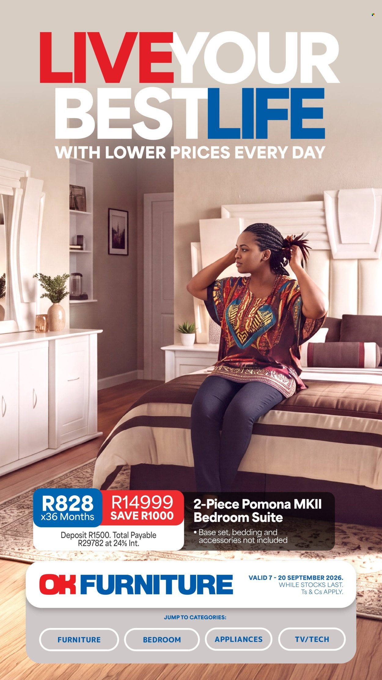 OK FURNITURE specials - From Monday 7 Sept 2026