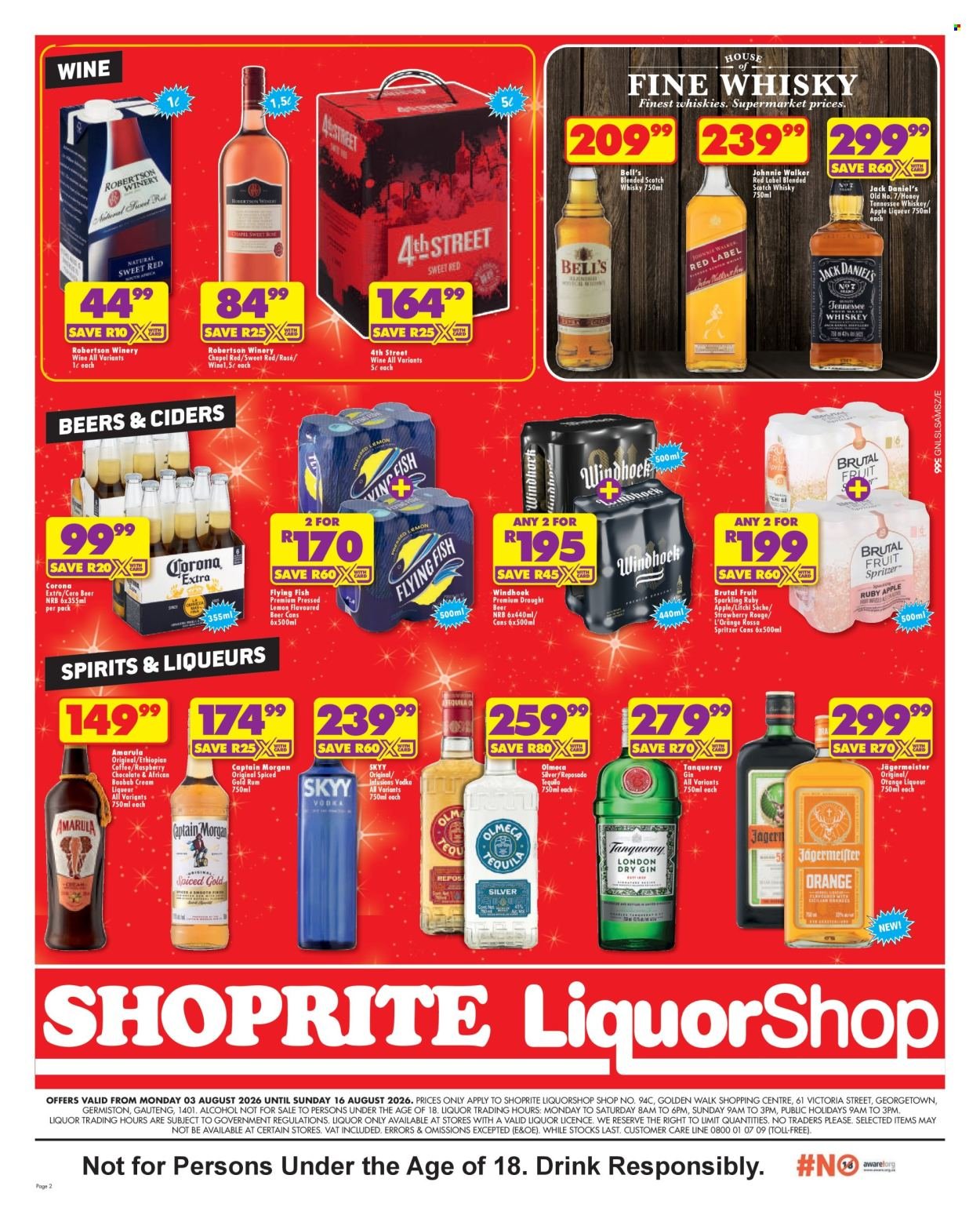 SHOPRITE specials - LiquorShop Low Prices Store Opening Golden Walk