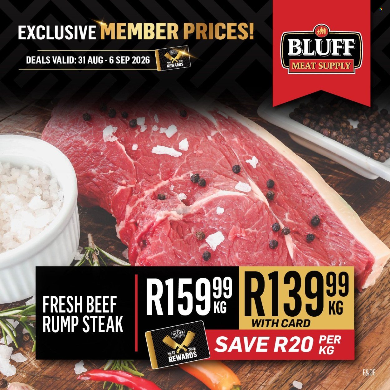 BLUFF MEAT SUPPLY specials - From Monday 31 Aug 2026