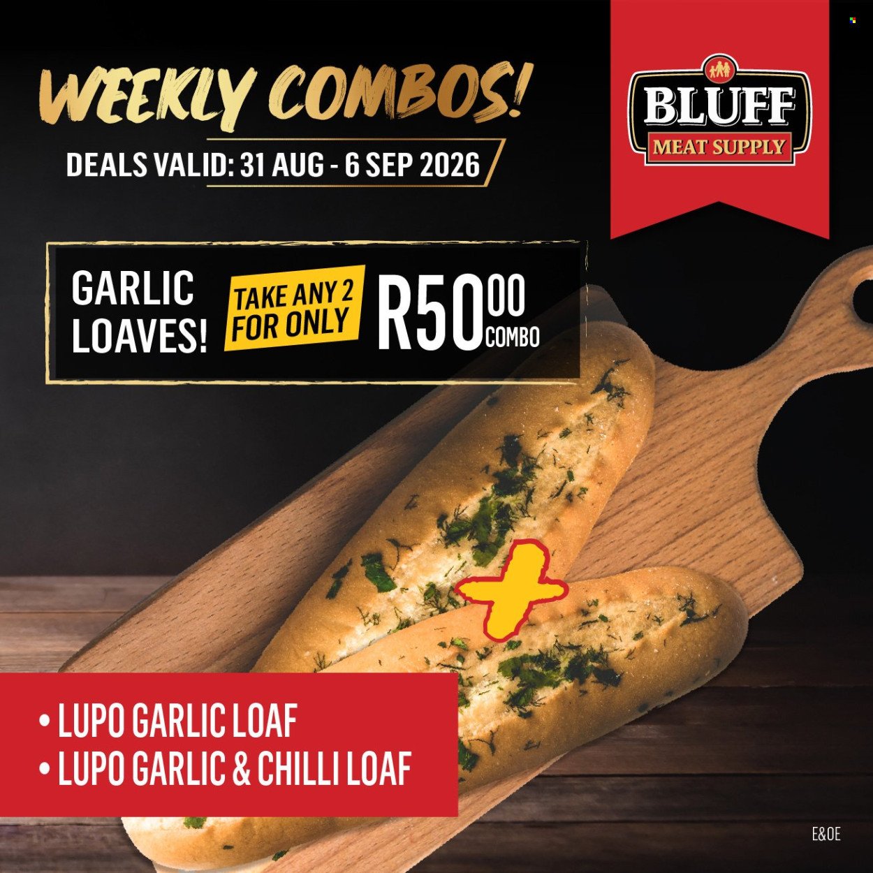 BLUFF MEAT SUPPLY specials - From Monday 31 Aug 2026