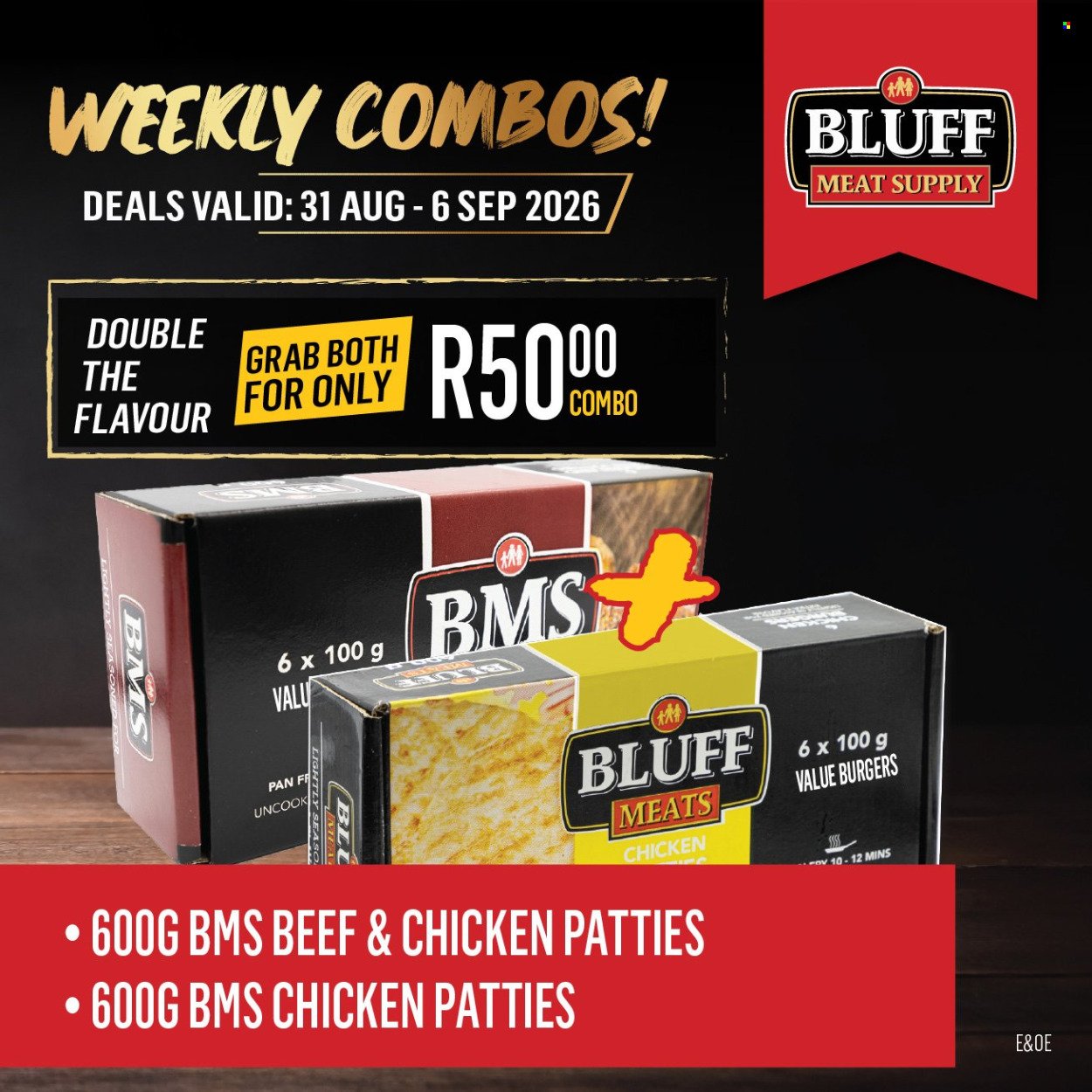 BLUFF MEAT SUPPLY specials - From Monday 31 Aug 2026