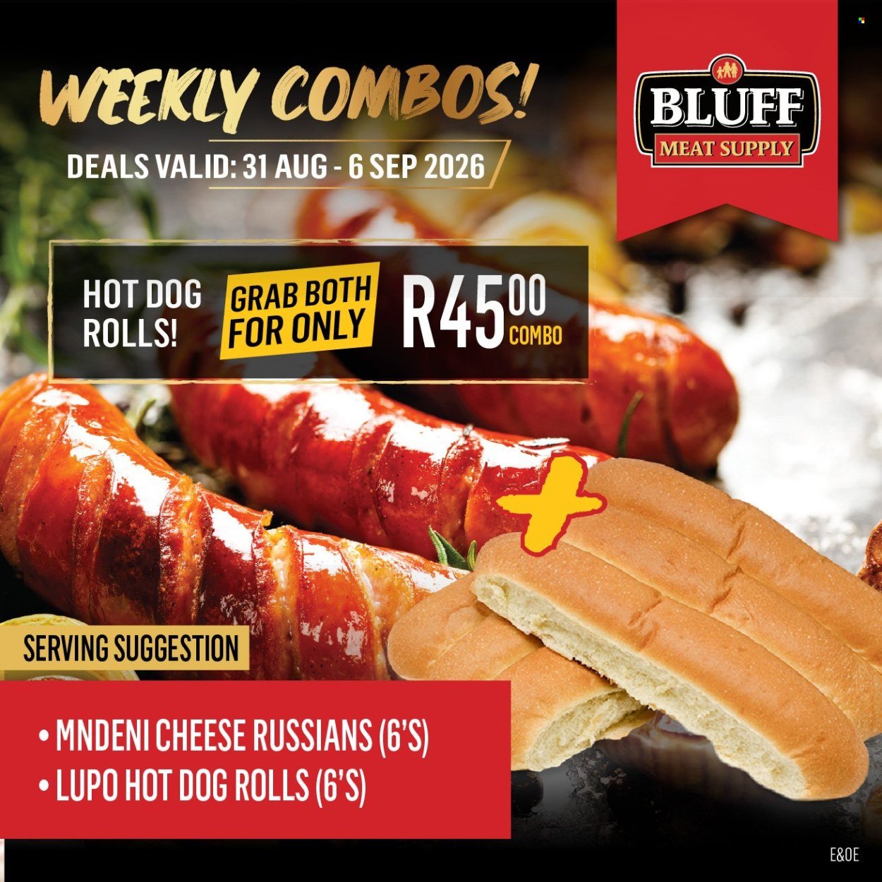 BLUFF MEAT SUPPLY specials - From Monday 31 Aug 2026