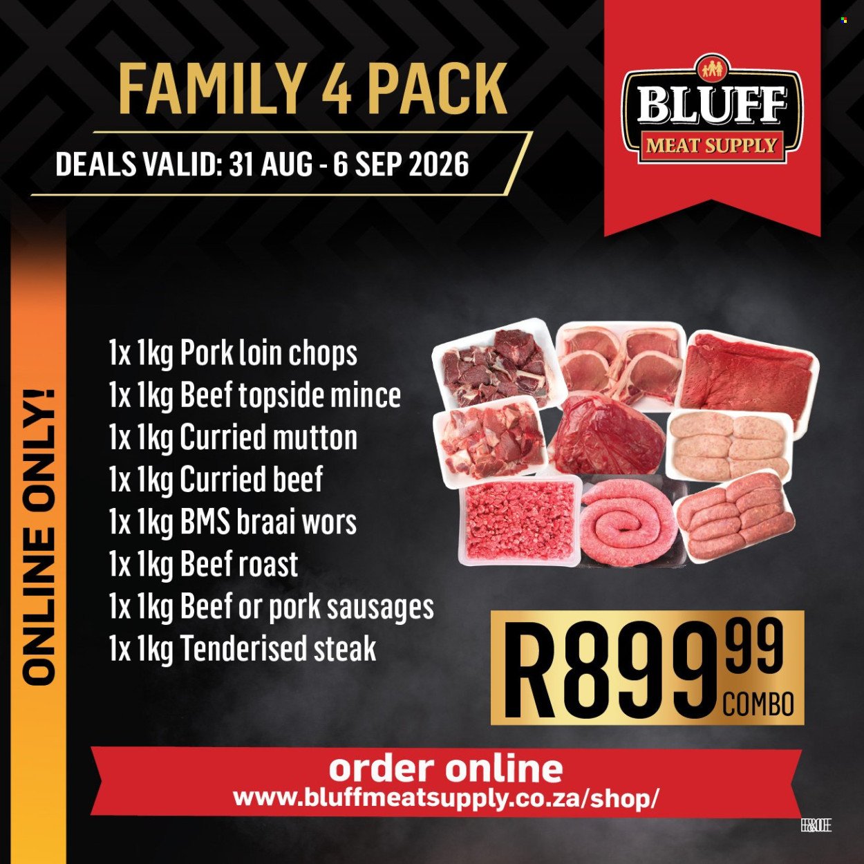 BLUFF MEAT SUPPLY specials - From Monday 31 Aug 2026