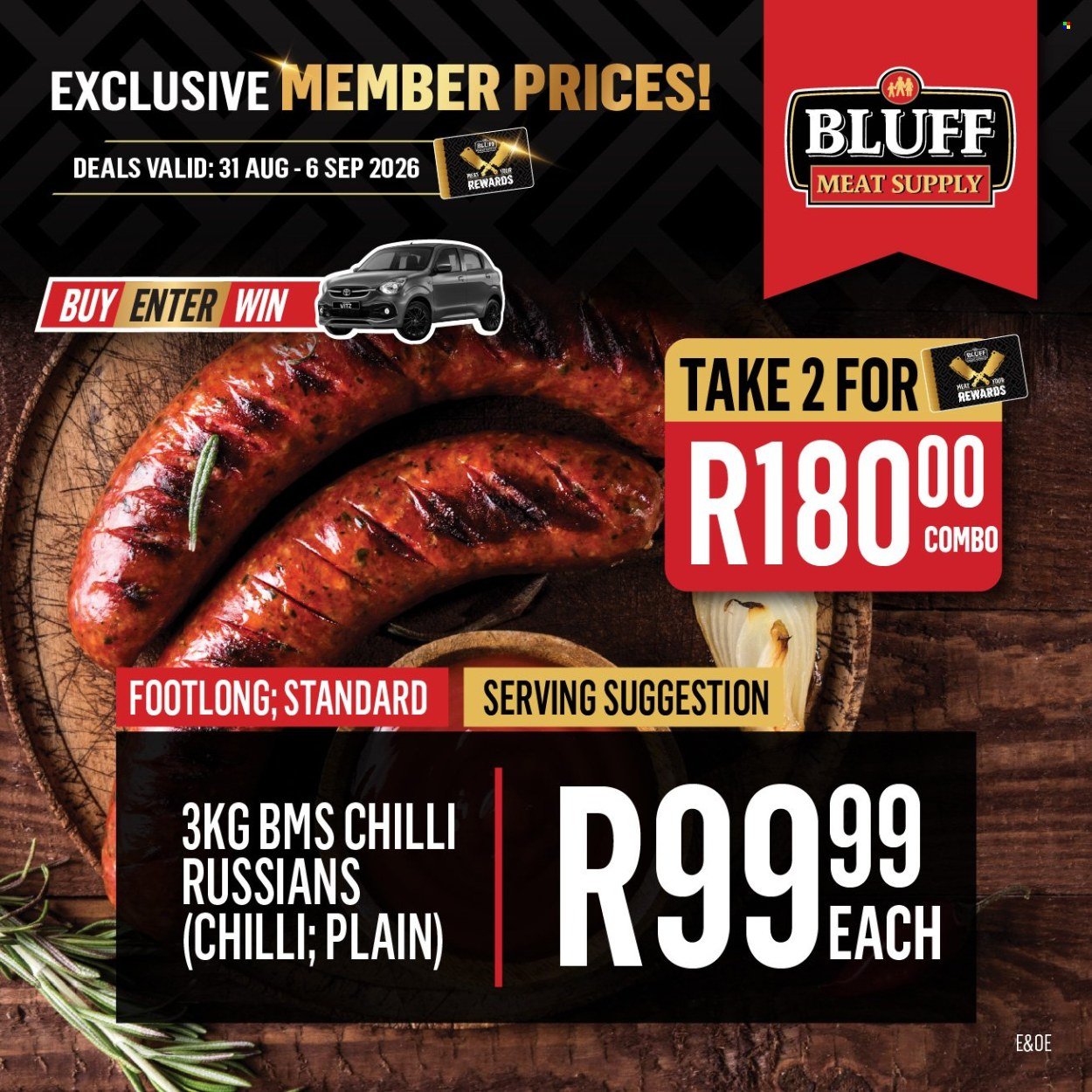 BLUFF MEAT SUPPLY specials - From Monday 31 Aug 2026