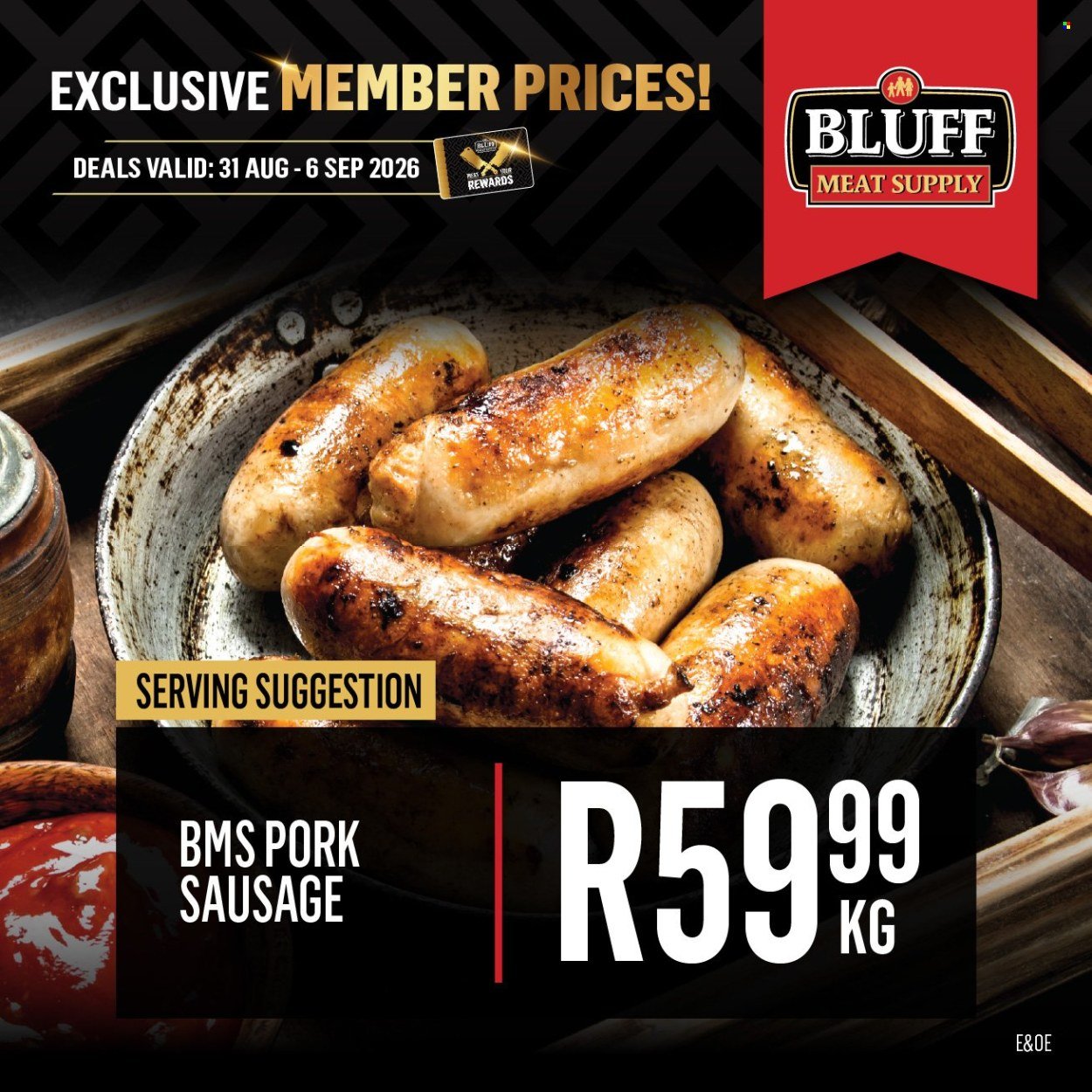 BLUFF MEAT SUPPLY specials - From Monday 31 Aug 2026
