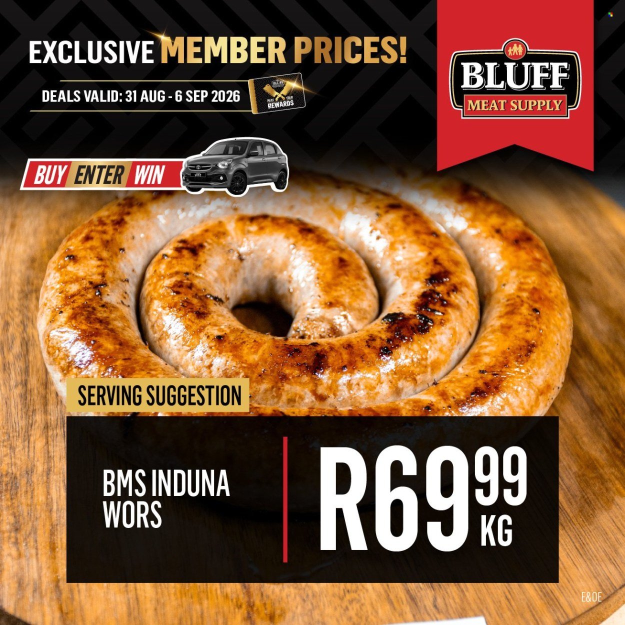 BLUFF MEAT SUPPLY specials - From Monday 31 Aug 2026