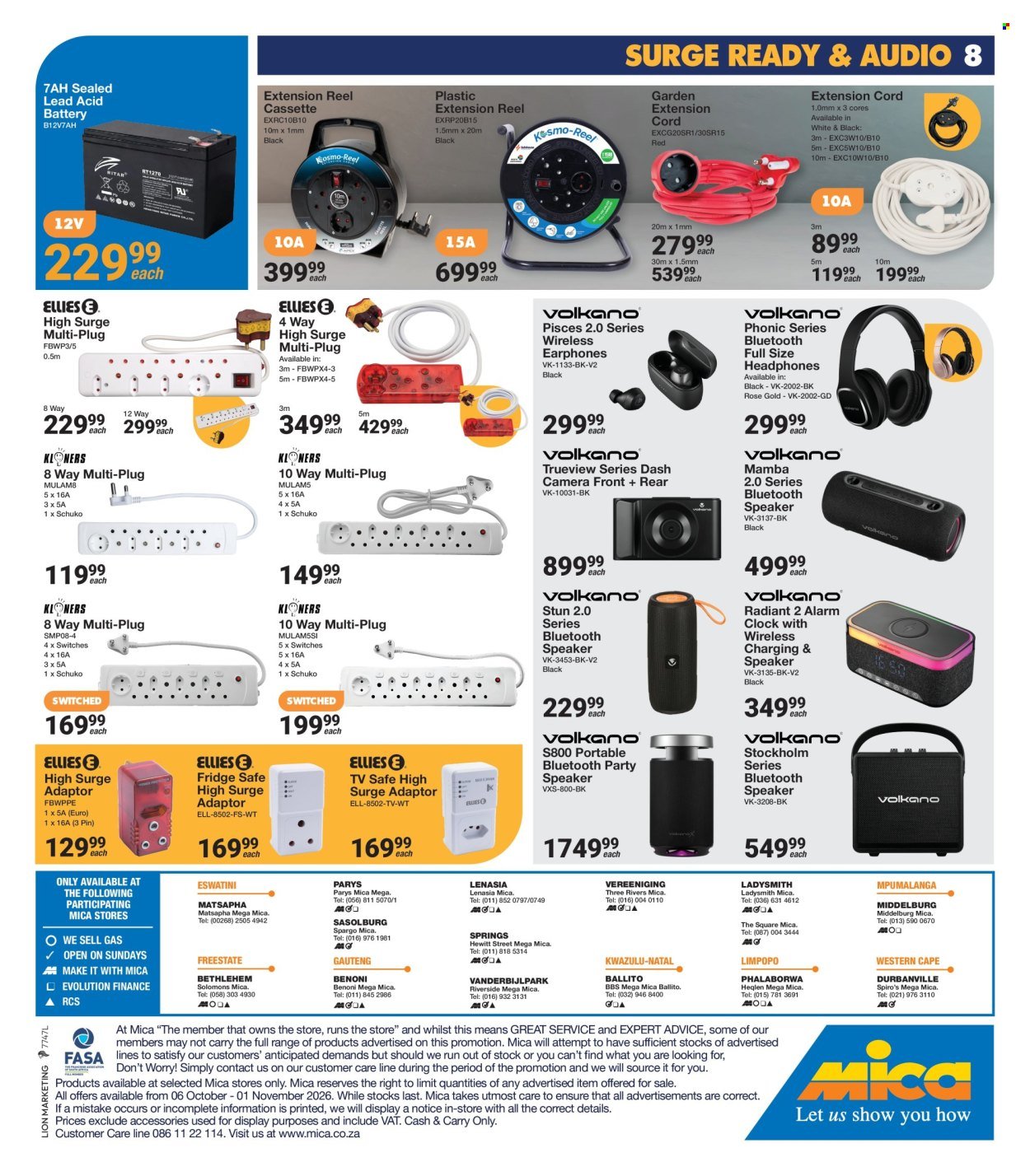 MICA specials - From Tuesday 6 Oct 2026