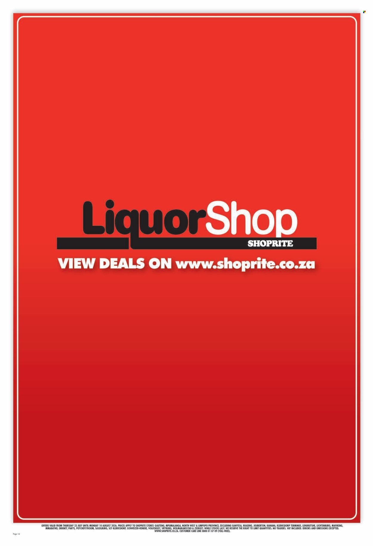 SHOPRITE specials - Major Deals Gauteng