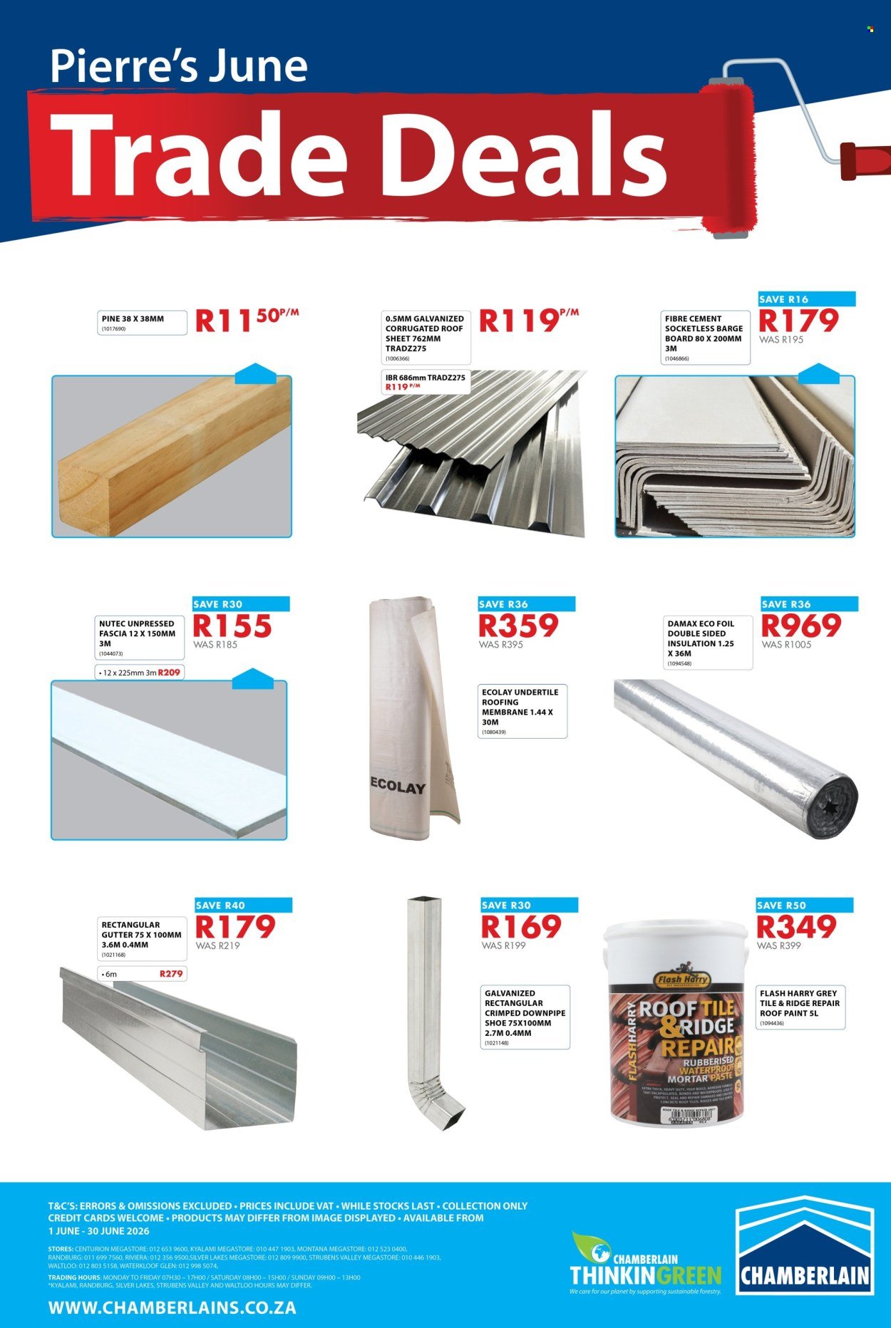 CHAMBERLAIN specials - From Monday 1 Jun 2026