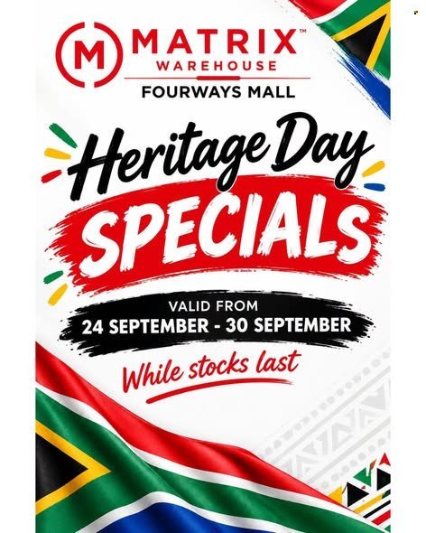 MATRIX WAREHOUSE specials - From Thursday 24 Sept 2026