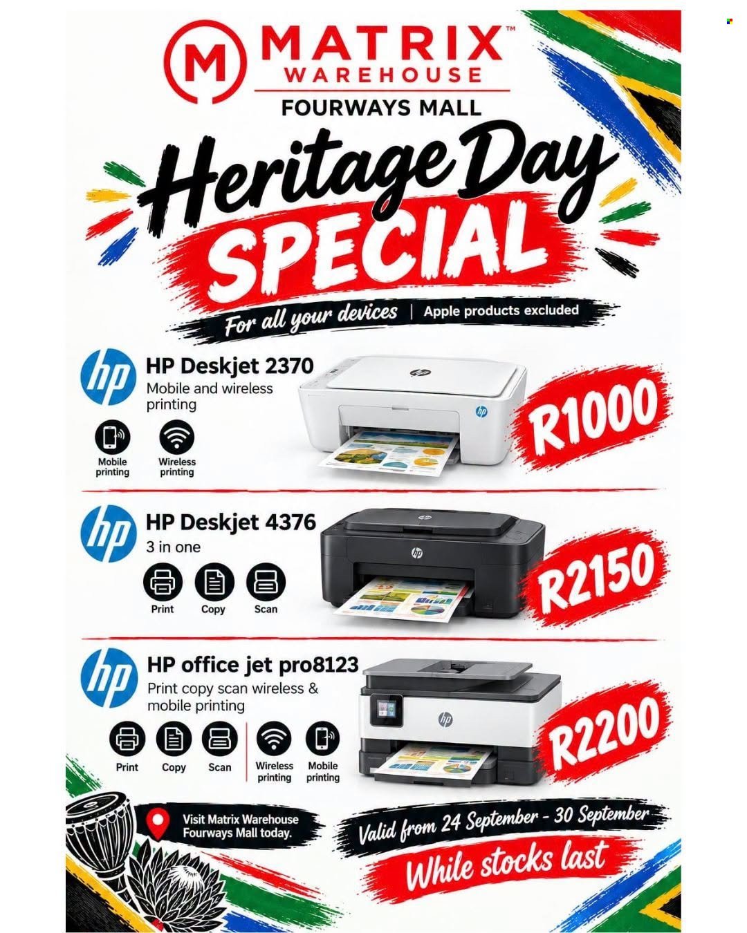 MATRIX WAREHOUSE specials - From Thursday 24 Sept 2026