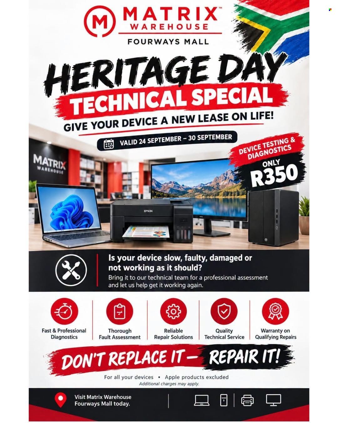 MATRIX WAREHOUSE specials - From Thursday 24 Sept 2026