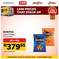 JUMBO CASH & CARRY specials - From Thursday 27 Aug 2026