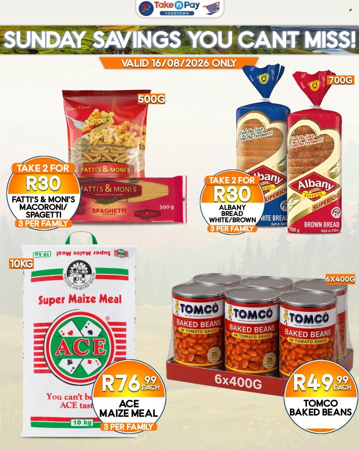 TAKE N PAY specials - From Sunday 16 Aug 2026
