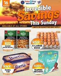 TAKE N PAY specials - From Sunday 16 Aug 2026