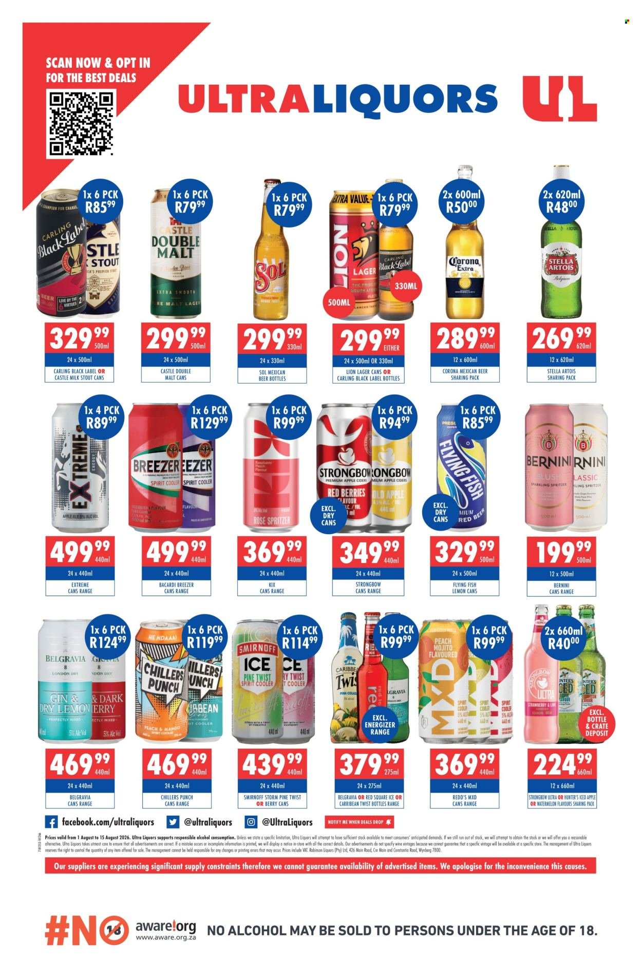 ULTRA LIQUORS specials - From Saturday 1 Aug 2026