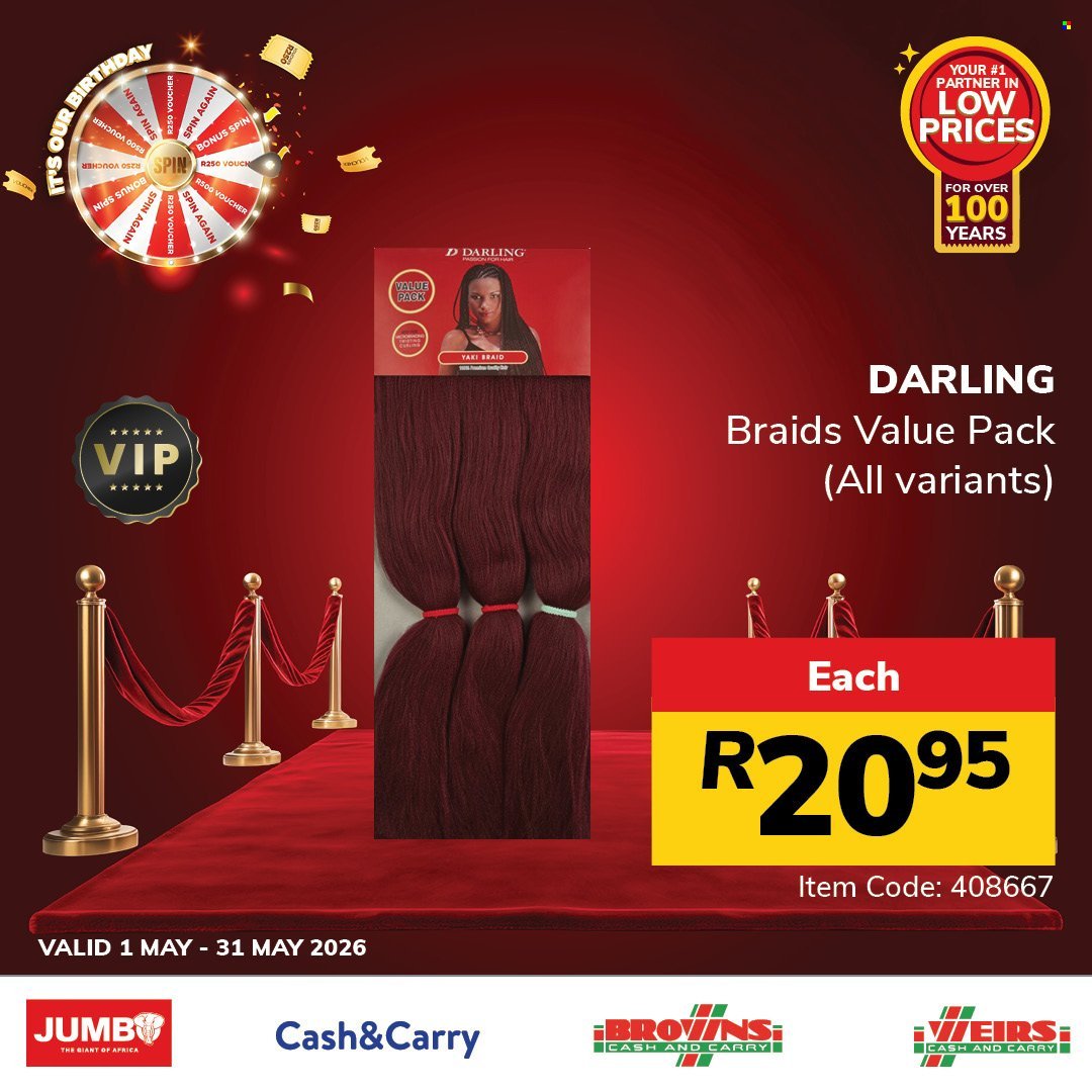 JUMBO CASH & CARRY specials - From Friday 1 May 2026