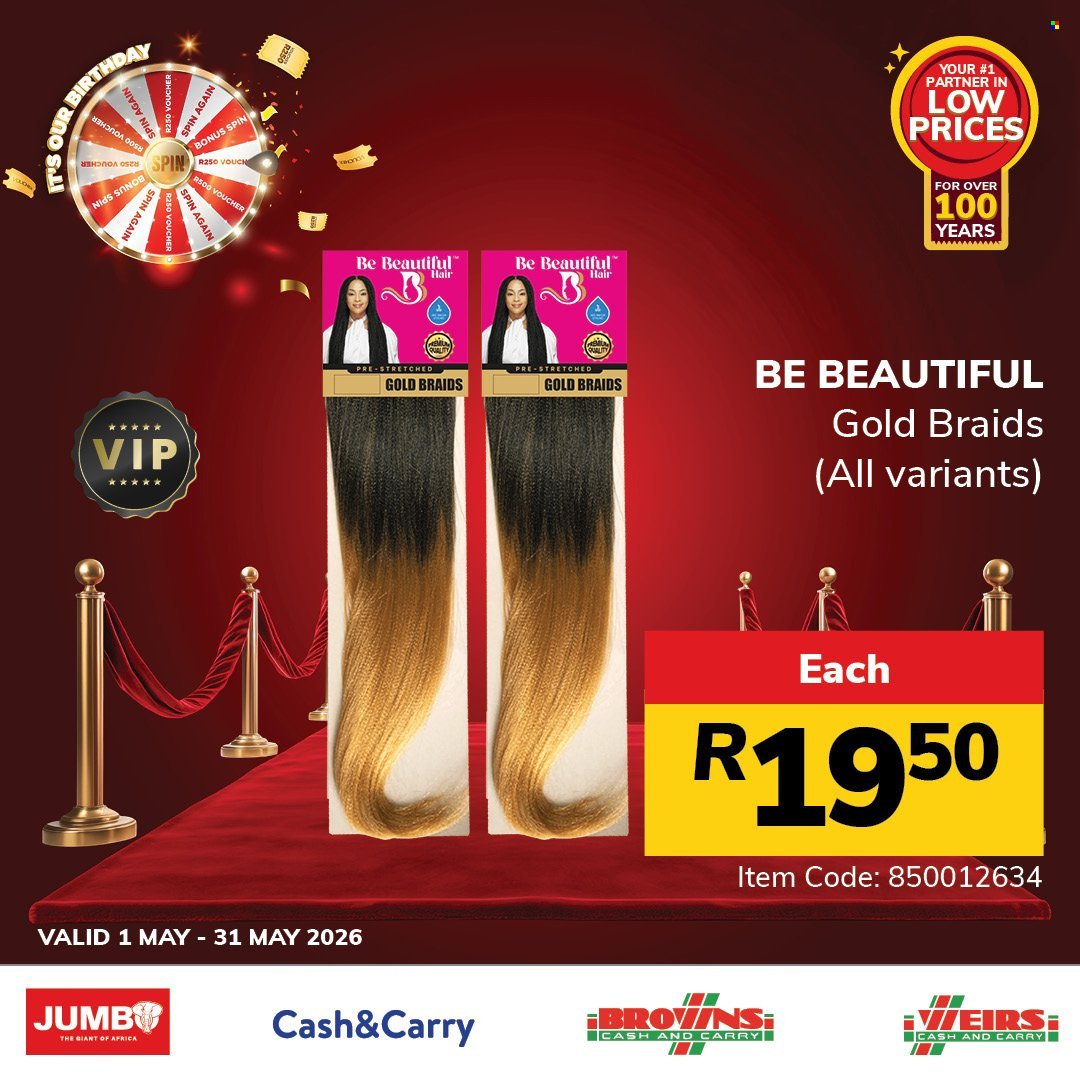 JUMBO CASH & CARRY specials - From Friday 1 May 2026