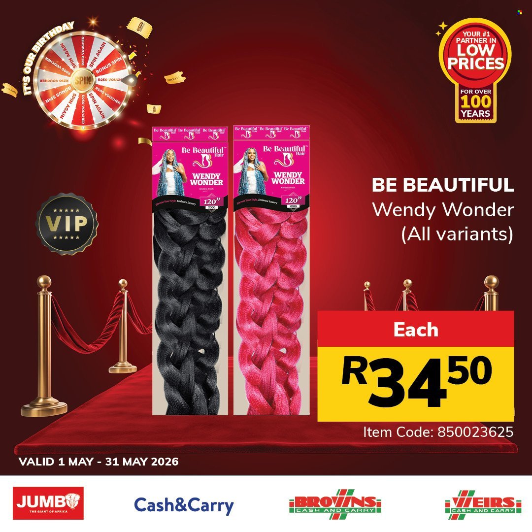 JUMBO CASH & CARRY specials - From Friday 1 May 2026