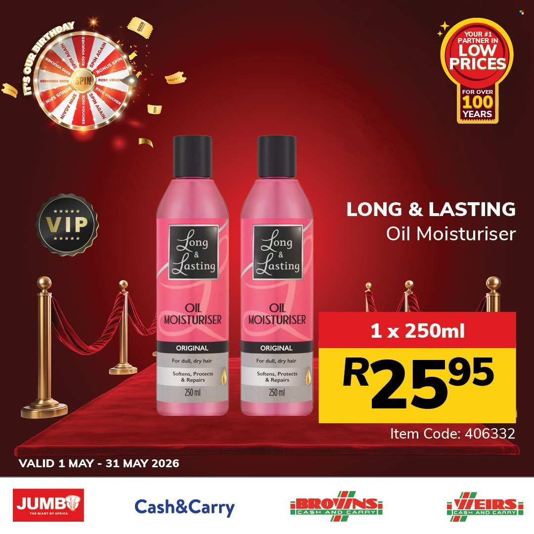 JUMBO CASH & CARRY specials - From Friday 1 May 2026