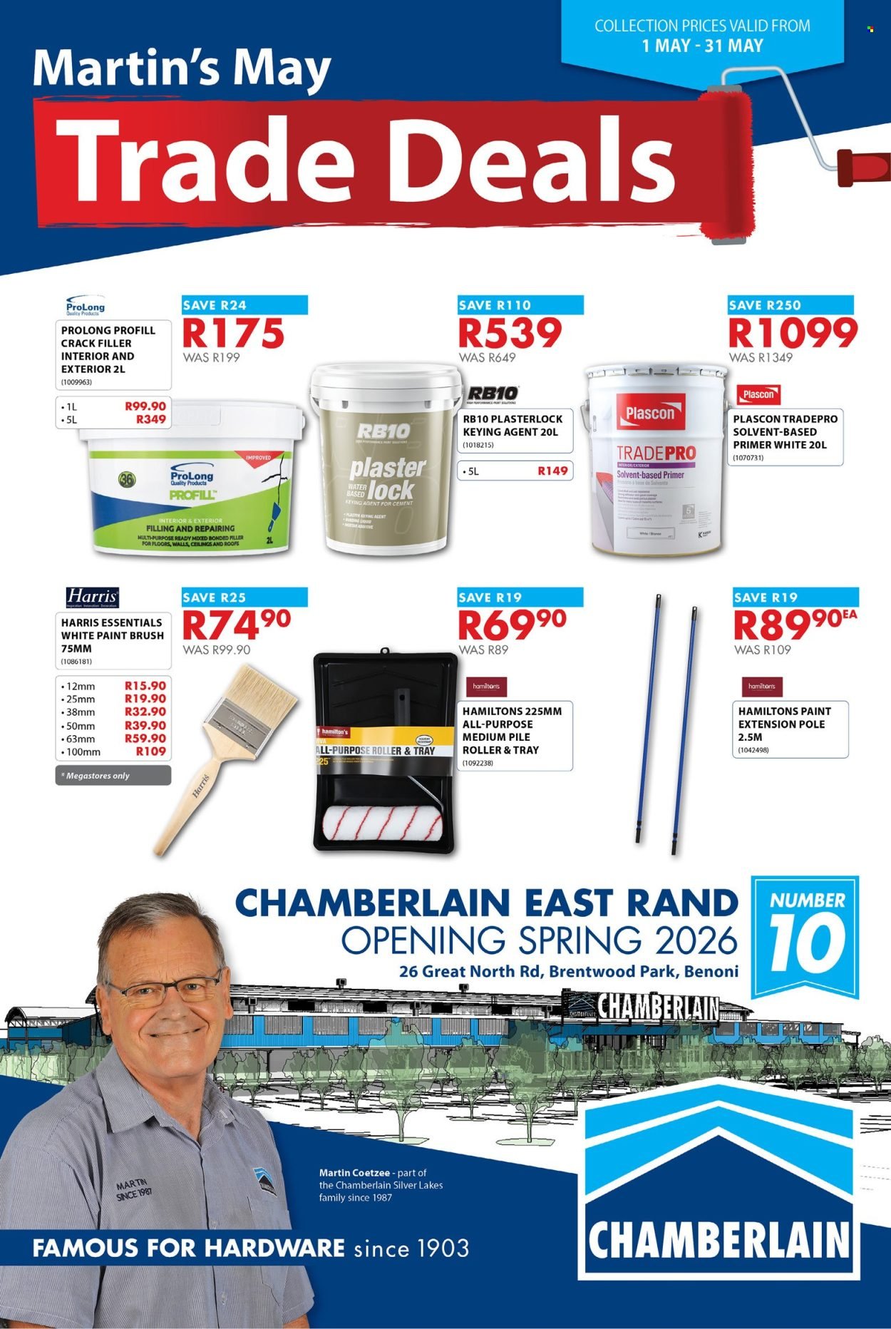 CHAMBERLAIN specials - From Friday 1 May 2026