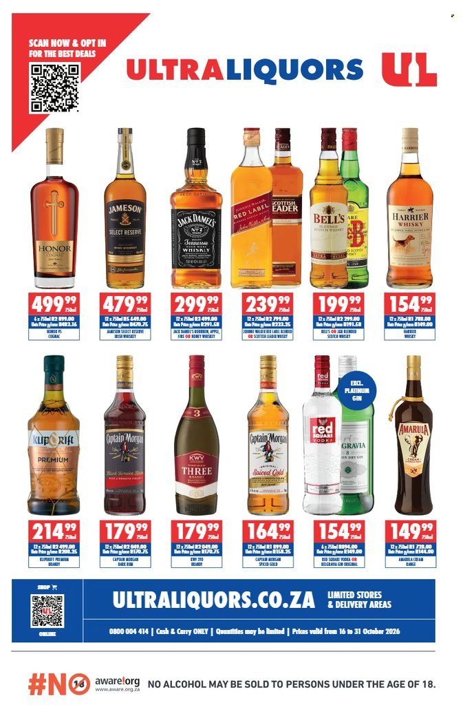 ULTRA LIQUORS specials - From Friday 16 Oct 2026