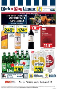 PICK N PAY specials - Liquor Weekend Specials (2026-04-09 - 2026-04-12)