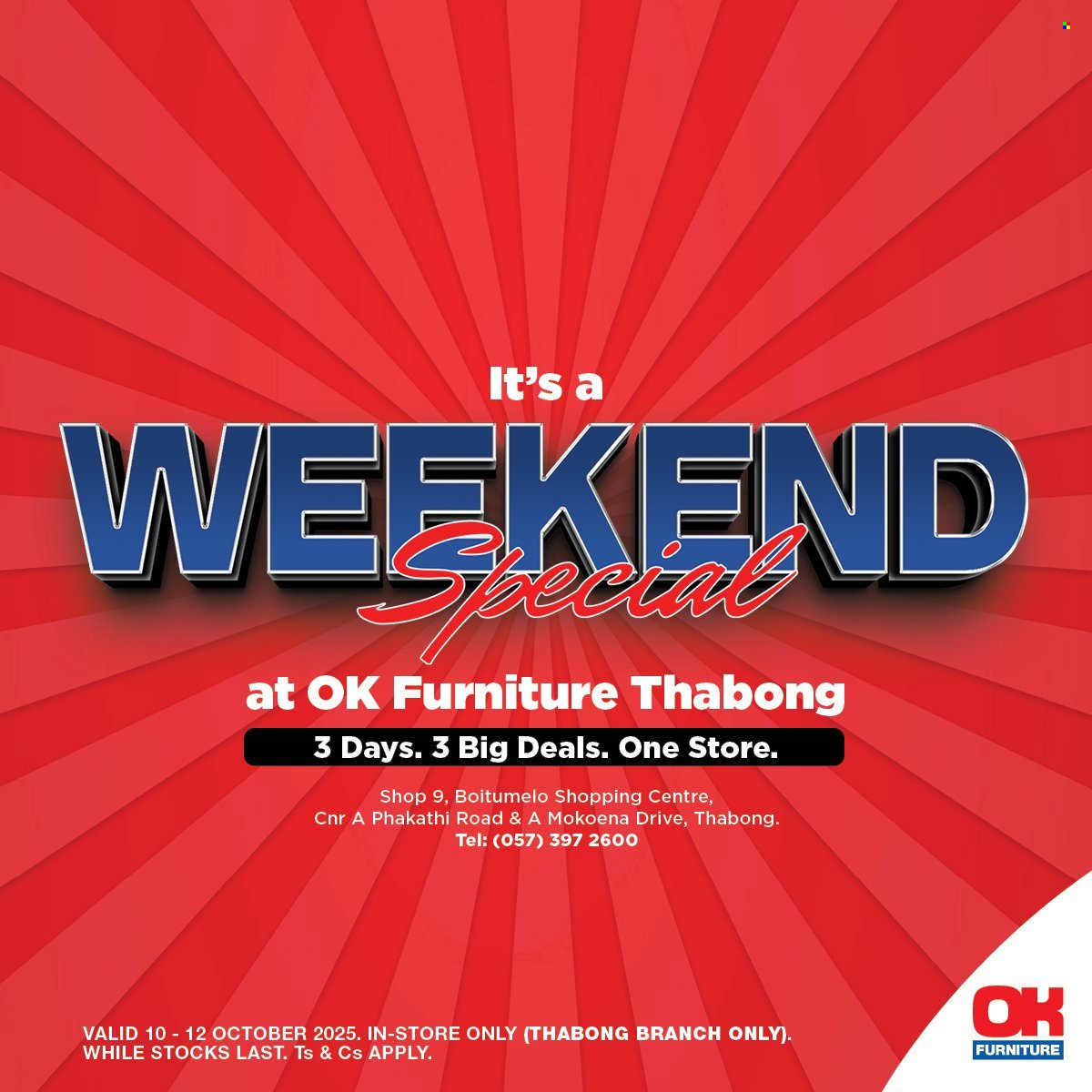 OK FURNITURE specials - From Friday 10 Oct 2025 (2025-10-10 - 2025-10-12) | 1