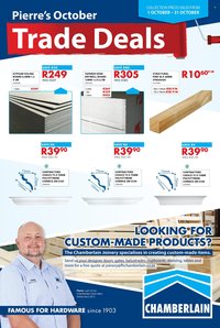 CHAMBERLAIN specials - From Thursday 1 Oct 2026